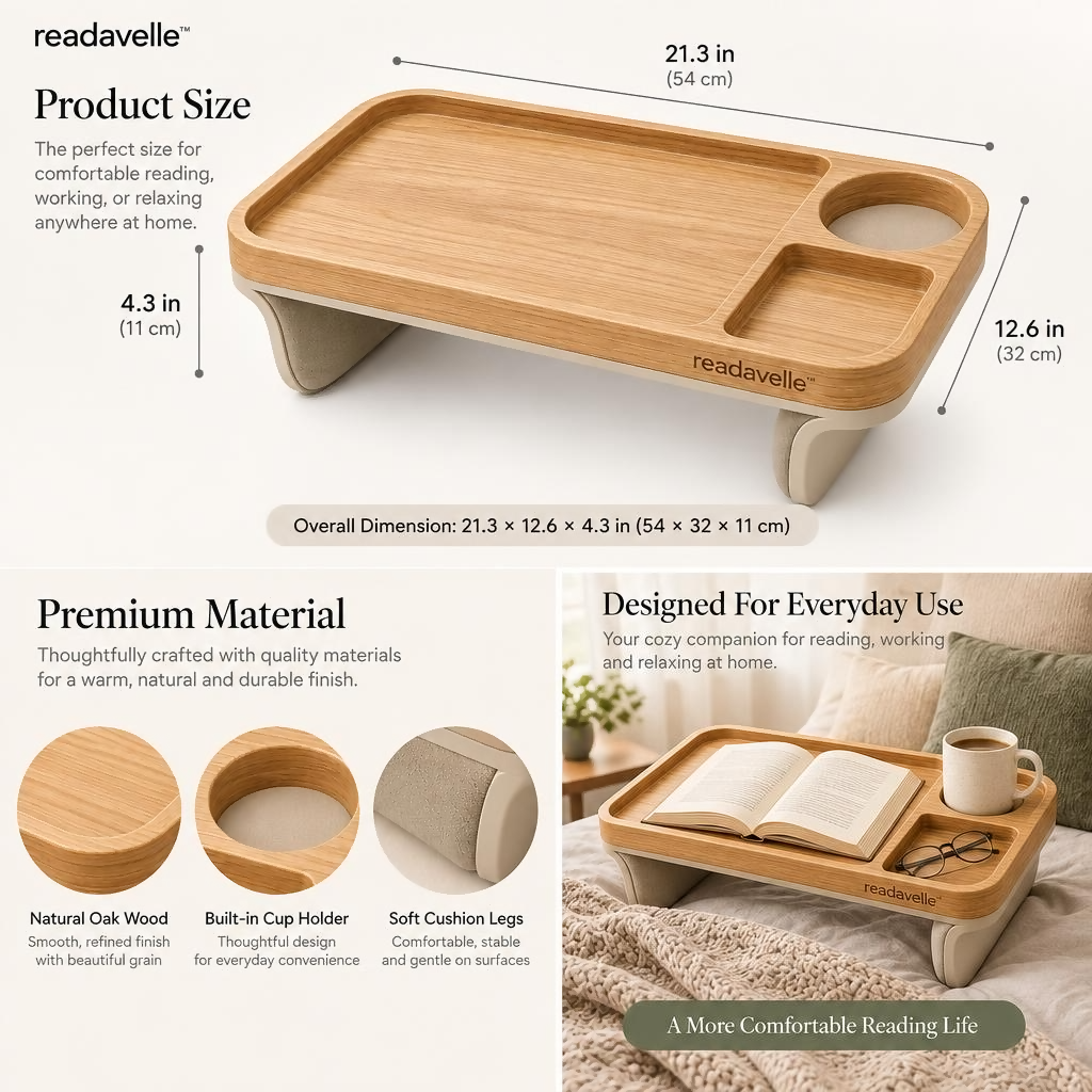 readavelle™ Reading Armrest Tray