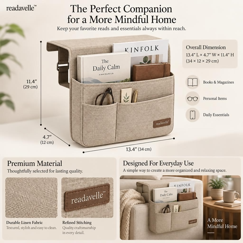 readavelle™ Bedside Book Caddy